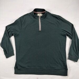 The Normal Brand Quarter Zip Pullover Cotton Blend Sweatshirt XXL Dark Green